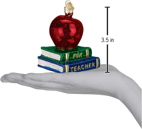 Old World Christmas Teacher Gifts, Glass Blown Ornaments for Christmas Tree, Apple