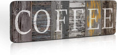 Rustic Farmhouse Kitchen Decor Sign | Printed Wall Hanging Coffee Bar Plaque | 16x5 inches