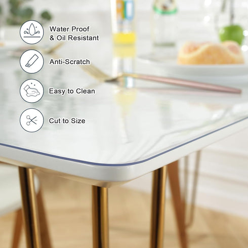 16 72 Inch, 1.5mm LovePads Clear Desk Mat x Thick Clear Table Protector, Waterproof Plastic Table Cover Protector, PVC
