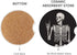 Britimes Absorbent Car Coasters, 2 Pack for Cup Holders, 2.56" Ceramic Stone with Non-Scratch Cork Base, Human Skeleton