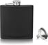 True Stainless Steel Metal Flask for Men, 6 oz Drinking Flasks for Whiskey, Tequila, Rum, Matte Black