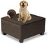 NeColorLife Waterproof Square Ottoman Cover, Thick Stretch Velvet Slipcover for Footstool, Non-Slip