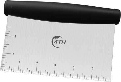 Stainless Steel Dough Bench Scraper & Chopper, Black Pastry Cutter for Kitchen, 1 Pack