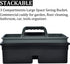 3-Compartment Plastic Cleaning Caddy Basket, Stackable Large Commercial Quality Organizer Bucket with Handle, Black