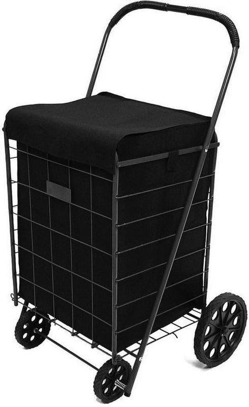 18" 15" 24" Black Folding Shopping Cart Liner Insert with Cover - x x