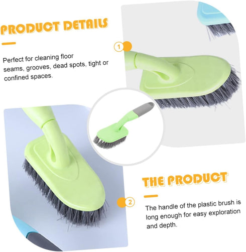 Mobestech Floor Brush, Groove Corner Brush for Home Cleaning, Plastic Handle Scrub Brush