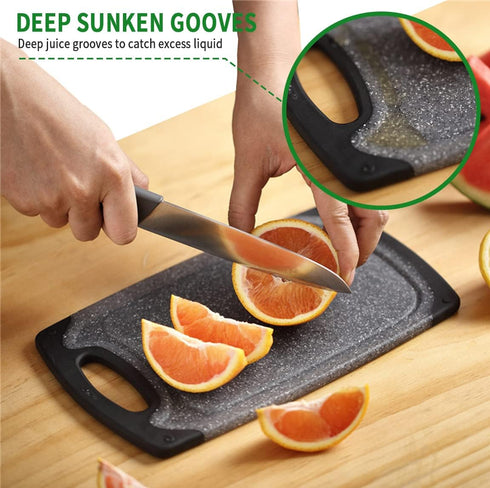 Pak Cutting Boards Set, Large Plastic Chopping Board, Dishwasher Safe, BPA Free, Slip Resistant with Juice Grooves