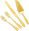 ROXBURGH Wedding Cake Knife and Server Set, Engraved Gold Forks for Cake Cutting, Pie Dessert Servers for Wedding