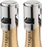Champagne Stoppers with Stainless Steel Bottle Stopper, Food Grade Silicone Reusable Cork for Champagne, 2-Pack (Silver)