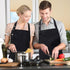 Kitchen Cooking Apron for Women Men with Big Pockets, Waterproof Canvas Aprons for Server Pottery Painting Chef
