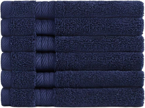 Ozdilek 6-Piece Washcloth Set 13x13 100% Turkish Cotton, 600 GSM, Soft, Gentle