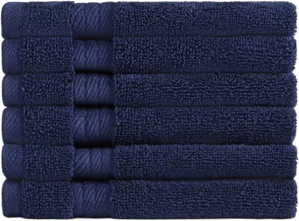 Ozdilek 6-Piece Washcloth Set 13x13 100% Turkish Cotton, 600 GSM, Soft, Gentle