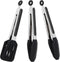 9 Inch Small Kitchen Tongs, Set of 3 Silicone Cooking Tongs with Stainless Steel Handle