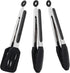 9 Inch Small Kitchen Tongs, Set of 3 Silicone Cooking Tongs with Stainless Steel Handle