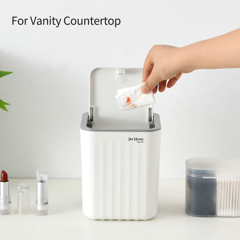 SUBEKYU 0.6 Gal Mini Desktop Trash Can with Lid, Small Square Countertop Garbage Bin for Office and Kitchen