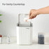 SUBEKYU 0.6 Gal Mini Desktop Trash Can with Lid, Small Square Countertop Garbage Bin for Office and Kitchen