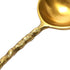 Bloomingville Brass Spoon with Hammered Handle, Printed Drawstring Bag