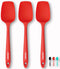 Silicone Spatula Set, High Heat Resistant Rubber Spoon Spatula, Non-Stick Spoonula with Seamless Design, 3 Pack Red