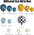 155Pcs Race Car Balloon Garland Arch Kit, Dusty Blue and Yellow Latex Balloon Checkered Foil Balloons for Race Car Truck Two Fast Hot Wheels Birthday Party Decorations