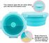 GLE2016 Collapsible Bowls, Silicone Food Storage Containers with Lids for Camping, Round Lunch Containers, Blue