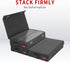 Minimalist Storage Box (Cassette Tape), Stackable with Lid, Holds 96 Cassettes, 16.34x9.25x3.4 Inches - Grey, 2 Count