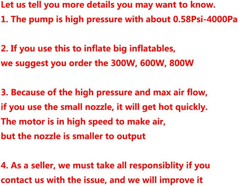 Pump(130W)) BOMPOW Electric Air Pump for Inflatables Air Mattress Pump Bed Pool Toy Raft Boat Quick Pump Black (AC