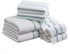Comfort Spaces 8 Piece Cotton Bath Towel Set, Striped Ultra Soft, Quick Dry, Multi-Sizes, Zero Twist Aqua