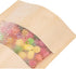 Kingrol 150 Count Kraft Paper Bags 5.9 x 8.6 Inch with Resealable Lock Seal Zipper & Transparent Window