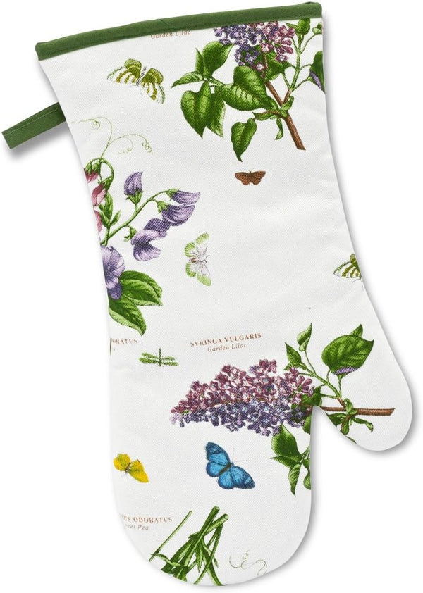 Pimpernel Botanic Garden 14.5" Gauntlet Oven Glove | Floral Motif | Cotton Blend | Machine Washable | Ideal for Cooking