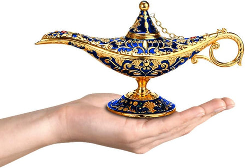 Vintage Legend Aladdin Lamp Magic Genie Wishing Light, Collectable Rare Classic Arabian Costume Props