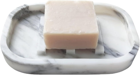Jusmioke Natural Marble Soap Dish for Bathroom Shower SinkStone Soap Holder with Drying