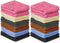 QUBA LINEN 100% Cotton Washcloth Set 24 Packs Soft, Absorbent Face Towels for Bathroom