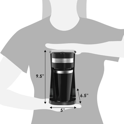EHC111A 14Oz. Elite Gourmet Personal Single-Serve Compact Coffee Maker Brewer Includes Stainless Steel Interior Thermal