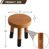 9" (10" Rubber Wood Round Plant Stand |Dip Dyed Black Stool, Wood Riser |Milking Stool H)