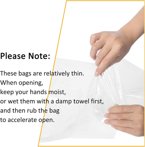 200 Pack 18 24 Inch Packaging, Bag(1 x Plastic Produce Bags Bread Loaf Bags Clear Plastic Flat Poly Bags with Twist