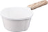 Kitchen Aluminum Nonstick Sauce Frying Pan with Wooden Handle and Pour Spouts for Heating, Boiling, Frying (White)
