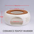 Ceramic Teapot Warmer with Cork Cushion, Coffee Tea Heater for Glass, Stainless Steel, and Other Heatproof Dishes