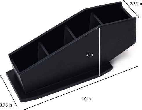 Coffin Brush Holder - Gothic Desk Organizer, Wooden Coffin Pen Holder for Bathroom, Living Room, Bedroom Decor (Black)