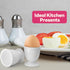 vibedor 4 Pcs Ceramic Egg Stand Holders, Porcelain Egg Holders White Egg Cups for Soft Boiled Eggs in Kitchen
