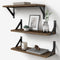 Forbena Rustic Floating Book Shelves for Wall Set of 3, 17 Inch