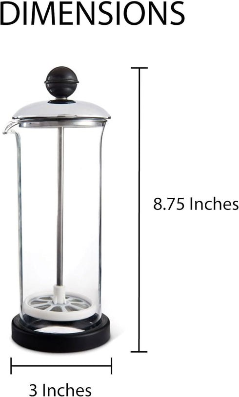 Fino Milk Frother, Tempered Glass with Non-Skid Base, 16-Ounce Capacity