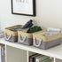 TheWarmHome Fabric Storage Bins for Organizing, Sturdy Foldable Storage Baskets with Handles, 3 Pack, Gold&Grey
