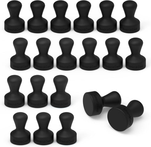 SMART&COOL 20 Pack Strong Silicone Push Pin Magnets, Anti Scratch Small Magnets for Refrigerator, Whiteboard, Kitchen