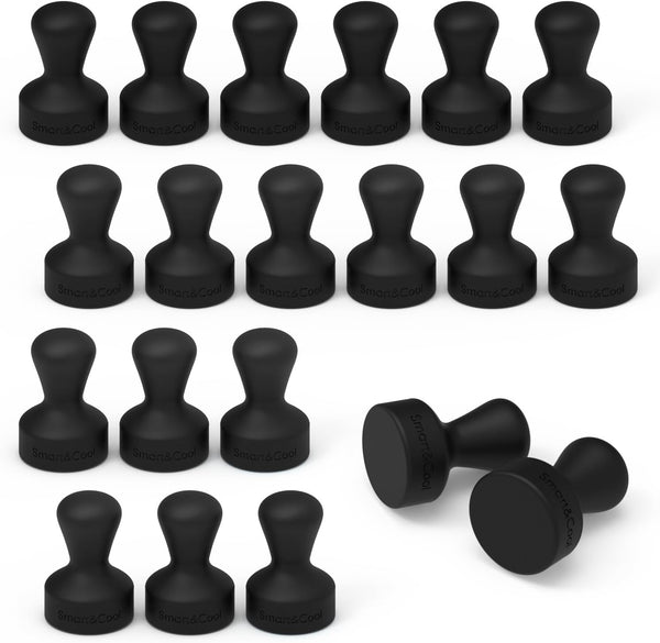 SMART&COOL 20 Pack Strong Silicone Push Pin Magnets, Anti Scratch Small Magnets for Refrigerator, Whiteboard, Kitchen
