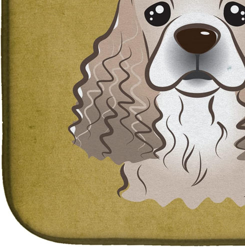 Caroline's Treasures Cocker Spaniel Spoiled Dog Lives Here Dish Drying Mat, 14 x 21", Multicolor