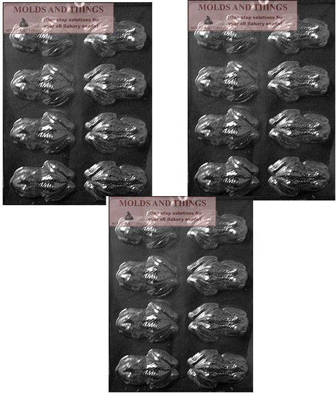 Molds and Things Frog Chocolate Candy Mold, Clear Plastic Mold, Set of 3