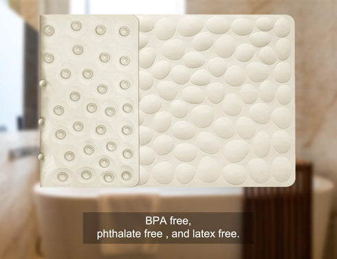 OTHWAY Non-Slip Soft Rubber Bathtub Mat with Strong Suction Cups, Beige