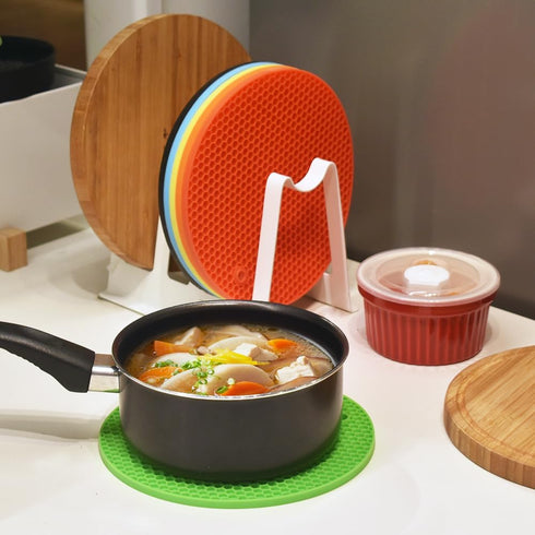 homEdge Silicone Trivets Mat, 6 Packs Multipurpose Non Slip Heat Resistant Pot Holder-Assorted Color by homEdge
