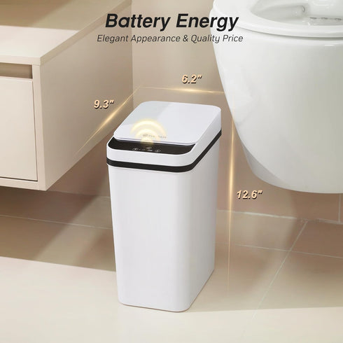 2.6 Commercial FRESHLIX Bathroom Garbage Can with Lid, Gallon Diaper Trash Can, Automatic Trash Cans Touchless, Slim