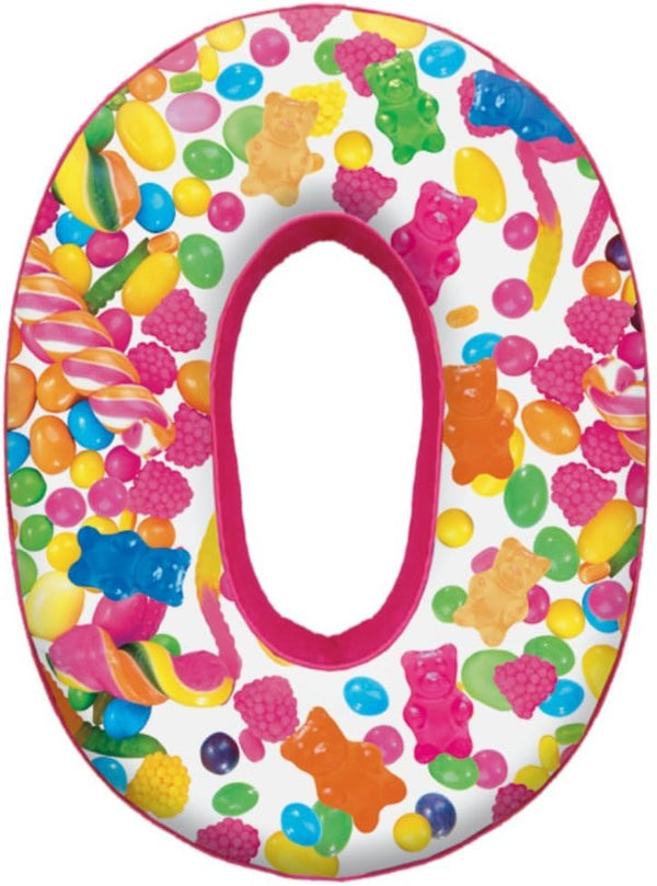 iscream Lettermania O Initial 16" Candy Collage Print Microbead Pillow, Fleece Back